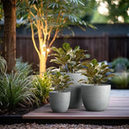 Kante Set of 3 Pale Gray Concrete Bowl Planters 18" 14" 10" Dia - Image 5