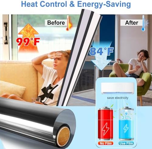 Window Privacy Film One Way Window Tint for Home & Office, 41.3" * 118 " - Image 5