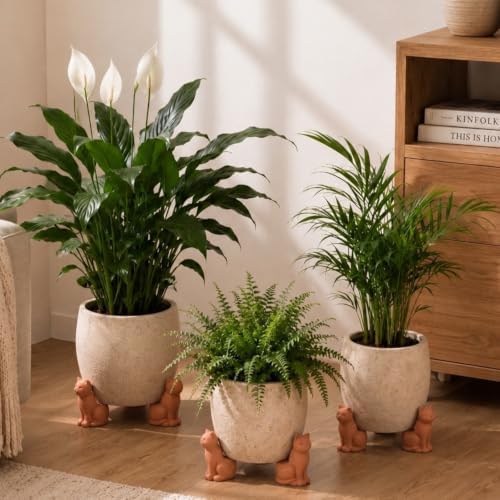 LemonRoad 12 Set Cat Pot Feet for Outdoor Planters, Terra Cotta Cement - Image 4
