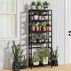 Bamjoy Bamboo Shelf, 6 Tier Bookcase Storage Shelves, Tall Book Rack Shelving Unit, Multipurpose Storage Display Shelf Adjustable Storage Rack for Bathroom Home Office Living Room Kitchen, Dark Brown - Image 5