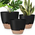 YNNICO 12" 10" 9" Large Self Watering Plant Pots, 3 Pack Flower Pots Planters with Multi Mesh Drainage Holes for Indoor Outdoor Garden Plants and Flowers (Black) by AFamilyofGardenLovers