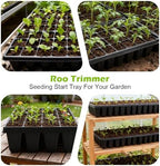 RooTrimmer 10 Pack 40 Cell Seed Starter Trays - Extra Deep 3.9" Plastic Nursery Trays, 20" x 10"，Fits Standard 1020 Flats, for Planting Seedlings, Propagation, Seed Germination and 1020 Flats Inserts - Image 4