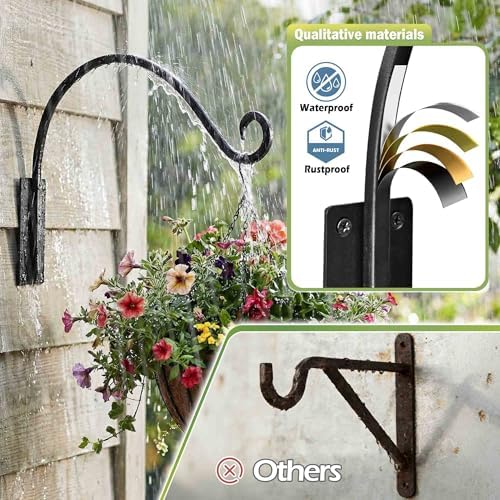 Heavy Duty Plant Hanger Bracket - 16" 80Lbs Outdoor Wall Mount Hook 2-Pack - Image 6