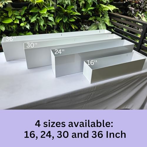 LaLaGreen Planter Boxes Outdoor (16 Inch, 2 Pack) White Metal Rectangular Railing Flower Box with Brackets, Deck Railings Planters for Plants Fence Balcony Patio Porch Modern Garden Decor Over Rail - Image 4
