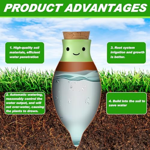 LemonRoad 6 Pcs Self Watering Terracotta Globes 11.5oz Large Ollas Plant Watering Globes Planter Insert Spike Pot Clay Planter Irrigation Device for Outdoor Indoor Easy to Refill Plant Lover Gift - Image 5