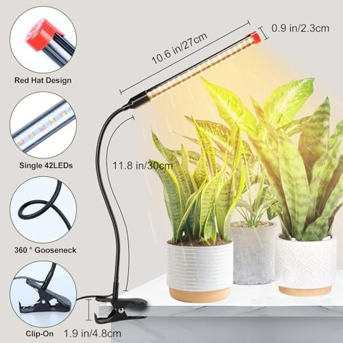 4Pack Full Spectrum Clip Grow Lights for Indoor Plants - Image 4