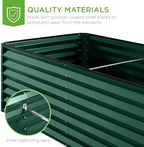Best Choice Products 6x3x2ft Outdoor Metal Raised Garden Bed, Deep Root Box Planter for Vegetables, Flowers, Herbs, 269 Gallon Capacity, 100% Non Toxic Materials - Dark Green - Image 6