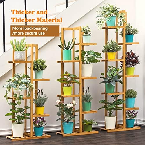 Bamboo Planter Stand, Multi-Purpose Standing Shelf 5 6 7 Tiers 6 7 8 Flower Pot Stander for Indoor Outdoor Garden Patio, Plant Flower Display Holder Rack (Size : 45x22x145cm) - Image 4