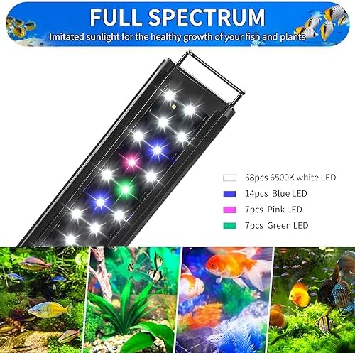 AQUANEAT LED Aquarium Light Full Spectrum for 48 Inch to 54 Inch Fish Tank Light Fresh Water - Image 2