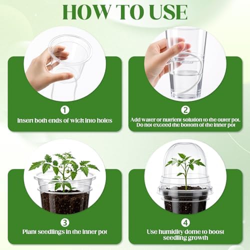 30 Pack 3.5" Self Watering Propagation Pots Clear, Plain Cup - Image 5