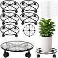 5 Packs 12 inches Metal Heart Plant Caddy with Wheels Large Rolling Plant Stands Rolling Plant Dolly Heavy-Duty Plant Roller Base Movers for Indoor and Outdoor by DEELF+OUTLET