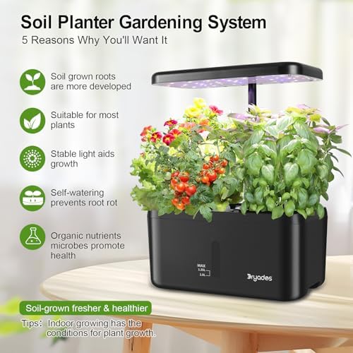 Indoor Garden System 19 Watt LED Growing Light Upgrade 2 Self-Watering Soil-Cultivated Growing Pots Gardening Gifts for Mom Plant Pot for Vegetables Herbs Tomato(No Seeds&Soil) - Image 2