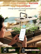MetryGrow 48W Full Spectrum LED Grow Light Seed Starter Kit, 80-Cell Tray with 30W Heating Mat & Adjustable Dome, Waterproof Germination System for Healthy Indoor Seedlings - Image 3