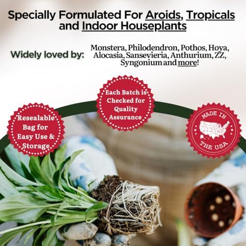 Premium Indoor Plant Potting Mix (4qt) – Peat-Free, Well-Draining Soilless Blend for Aroids & Tropical Houseplants with Coco Coir, Biochar & Pumice - Image 5