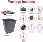 2 Hydroponic Buckets Kit for Plants, Hydroponics Growing System for Herbs/Tomato/Vegetables, DWC System with Air Pump & Germination Tray (Complete Indoor Hydroponic Gardening Supplies) - Image 4