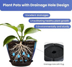 Plant Pots Pack of 4, 8 inch Plastic Flower Pots, Modern Glossy Finishing Planter for Indoor Outdoor Plants (Orange Glaze, 4 Pack) - Image 4