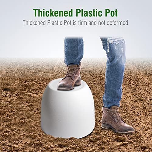 UOUZ 12/10/9 Large Plant Pots, Plastic Planters with Drainage Holes and Saucers for Indoor Outdoor Plants Flowers, White - Image 5