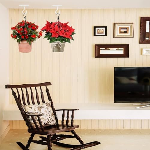 50Pack 6inch Hanging Plant Hooks Bracket Metal Wall Hook,Anti-Rust Indoor Outdoor White - Image 4
