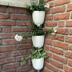 ORIMERC 4 Pack Corner Wall Mounted Hanging Planter Self Watering Triangle Plastic Flower Pot Decorative Modern Plant Vase Container Holder for Succulent Indoor Outdoor Home Office Décor White by OrimercGarden