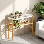 Bamboo Plant Stand Indoor, 2-Tier Plant Shelf Table for Multiple Plants by Wisuce