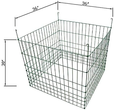 Garden Wire Compost Bin 36x36x30 inches, Green, Garden Bed Fencing - Image 2