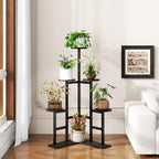 IBUYKE 6 Tier Plant Stand Indoor, Corner Plant Shelf, Black TMJ072B - Image 2