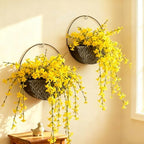 2-Piece Black Metal Planter Wall Hanging Baskets Decor Half-Moon Wall Mount Planter Set for Shabby Chic Farmhouse Outdoor Indoor Wall Decor - Image 4