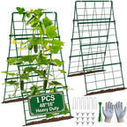 Heavy Duty Cucumber Trellis Thickened for Raised Garden Bed,48"x16" Foldable Frame Metal Vegetable Trellis for Climbing Plants Outdoor Plant Support for Grape Tomato Peas, Fruit, Vine,Bean(1 Pack) by MINGRI