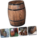 Yardwe Antique Water Beer Decor Vintage Artistic Landscaping Well Ornament Wishing Red Decoration Barrel Planter Plant Summer Bucket Decorative Whiskey Photo Retro Pub - Image 5