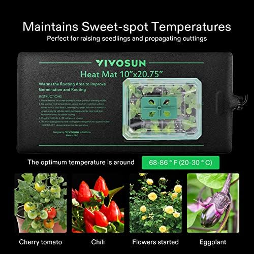 VIVOSUN 2 Pack Durable Waterproof Seedling Heat Mat 10" x 20.75" - Image 6