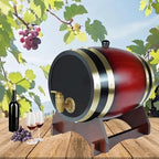 1.5L Whiskey Barrel Dispenser Oak Aging Barrels Home Whiskey Barrel Decanter for Wine, Spirits, Beer, and Liquor (Red Wine) - Image 2