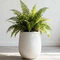 Worth Garden White Large Round Planter, 12.5" Dia x 18.5" H Lightweight Magnesium Oxide Cement Plant Pot with a Striped Textured Finish, Raised Pattern Concrete Look, Drainage Hole, Indoor & Outdoor by WORTH