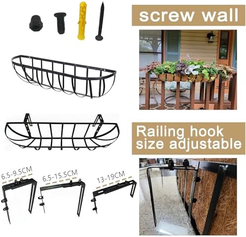 2pack 16-inch Window Sill Window Railing Planters with Cocoa Liner for Outdoor Balconies, Porches, Fences, Patio Railings - Image 5
