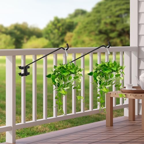 Heavy Duty Deck Hooks for Hanging Plants, Extension, Fence Hook for Flower Baskets, Bird Feeders, Wind Chimes, Outdoor Lights - Image 2