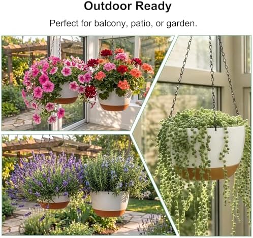 FUSHITON 3 Pack Self-Watering Hanging Planters for Indoor Outdoor - Image 7