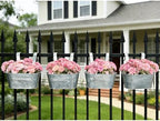 8 Pack 10" Galvanized Hanging Railing Planters with Hooks and Drainage - Image 2