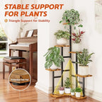 6 Tier Corner Plant Stand Indoor Wood Metal Plant Shelf Outdoor - Image 5