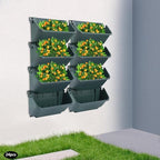 Vertical Wall Planter with 24 Pots, Hanging Garden Plant Flowerpot Holder, Stackable Wall-Mounted Planter, Balcony Planters for Flowers Vegetables Fruits (Army Green, 24 Pots) - Image 3