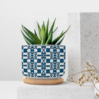 Blue Geometric Ceramic Planters Blue and White Snake Plant Live Indoor with Pot with Drainage Holes and Saucers Pot for Pots Outdoor Indoor Plants - Image 7