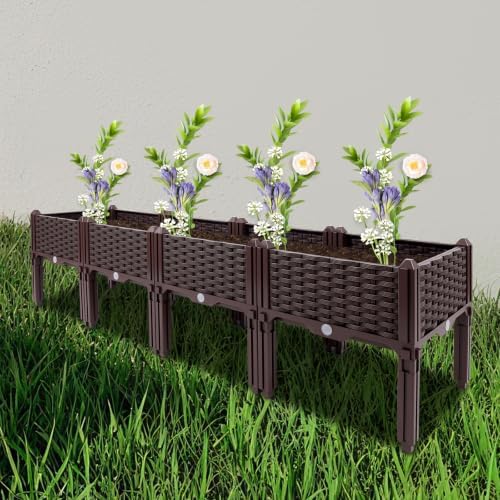 Raised Garden Bed, 4-Tier Elevated Planter Box with Legs, Large PP Plastic - Image 4