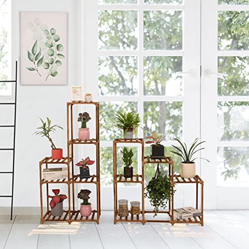 XXXFLOWER Plant Stand Indoor Outdoor 13 Tiers Wood Plant Shelf for Multiple Plants ，Large Plant Rack for Window Garden Balcony Patio Porch Living Room - Image 5