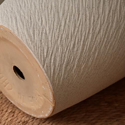 VISIBLE Large Round Ceramic Planter Pot, Beige, Radish Stripes Shape, 10.6 Inch Opening, 20.5 Inch Tall, Indoor Outdoor (Ceramic, Large) - Image 5