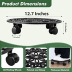 2 Packs Rolling Plant Stand with Wheels 13 In Metal Plant Caddy with Wheels - Image 3