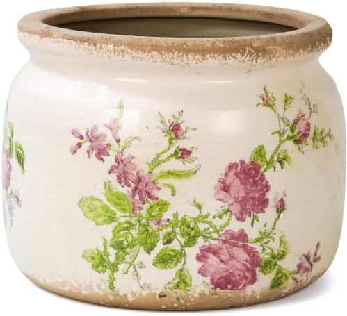 Dosayes Large Flower Pot, 7.28" Vintage Ceramic Pot of Indoor Plant by Dosayes