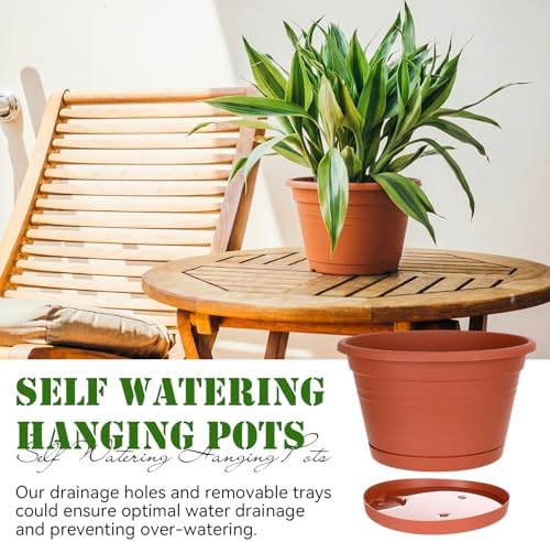 Roshtia 10 Pcs 10 Inch Hanging Baskets for Plants, Brown - Image 4