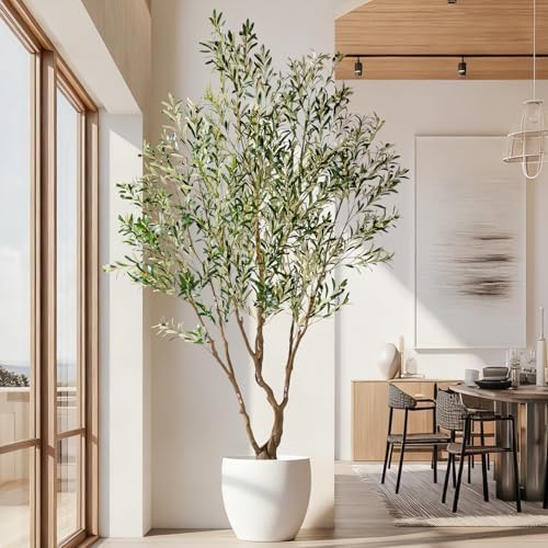 7ft Faux Olive Tree with Pot & Moss Artificial Olive Plant Fake Olive Tree for Home Decor, Large Indoor Artificial Trees Faux Plants Indoor Durable Artificial Trees for Living Room/Office - Image 4