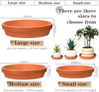 Qinyoung 10 Pcs Terracotta Pot Plant Saucer Set, Terracotta Planter 4.53inch 6.5inch 8.5inch for Indoors Outdoor, Durable Flower Drainage Tray for Plant Pots Base - Image 2