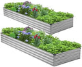 2PCS 12x3x1ft Galvanized Raised Garden Bed Kit,Metal Planter Box for Vegetables,Flowers,Herbs Durable Rust-Resistant Patio Gardening Beds,Silver by Henshwon