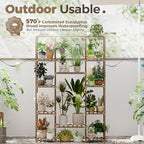 Bamworld 62.2'' Tall Plant Stand Indoor Large Plant Shelf for Multiple Plants Wood Flower Stand Outdoor Hanging Plant Rack for Living Room Garden Balcony Home Decor - Image 3