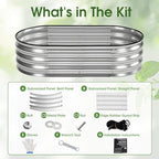 NEWBULIG 4x2x1ft Heavy-Duty Oval Galvanized Raised Garden Bed Outdoor, Metal Planter Box for Vegetables/Flowers/Herbs, Raised Flower Bed for Gardening, Open Bottom, Easy Assembly, Safe Edges - Image 5